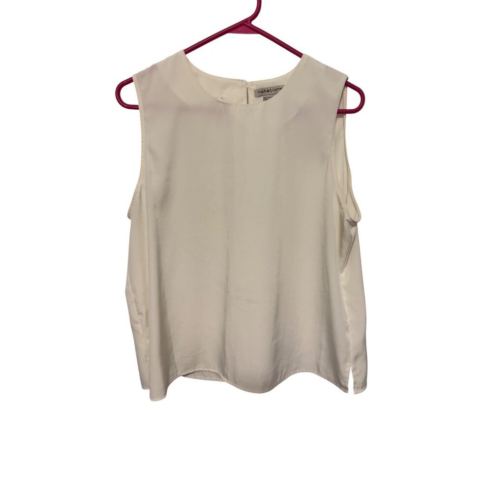 Notations Shell Tank Ivory Polyester Classic Layering Womans XL